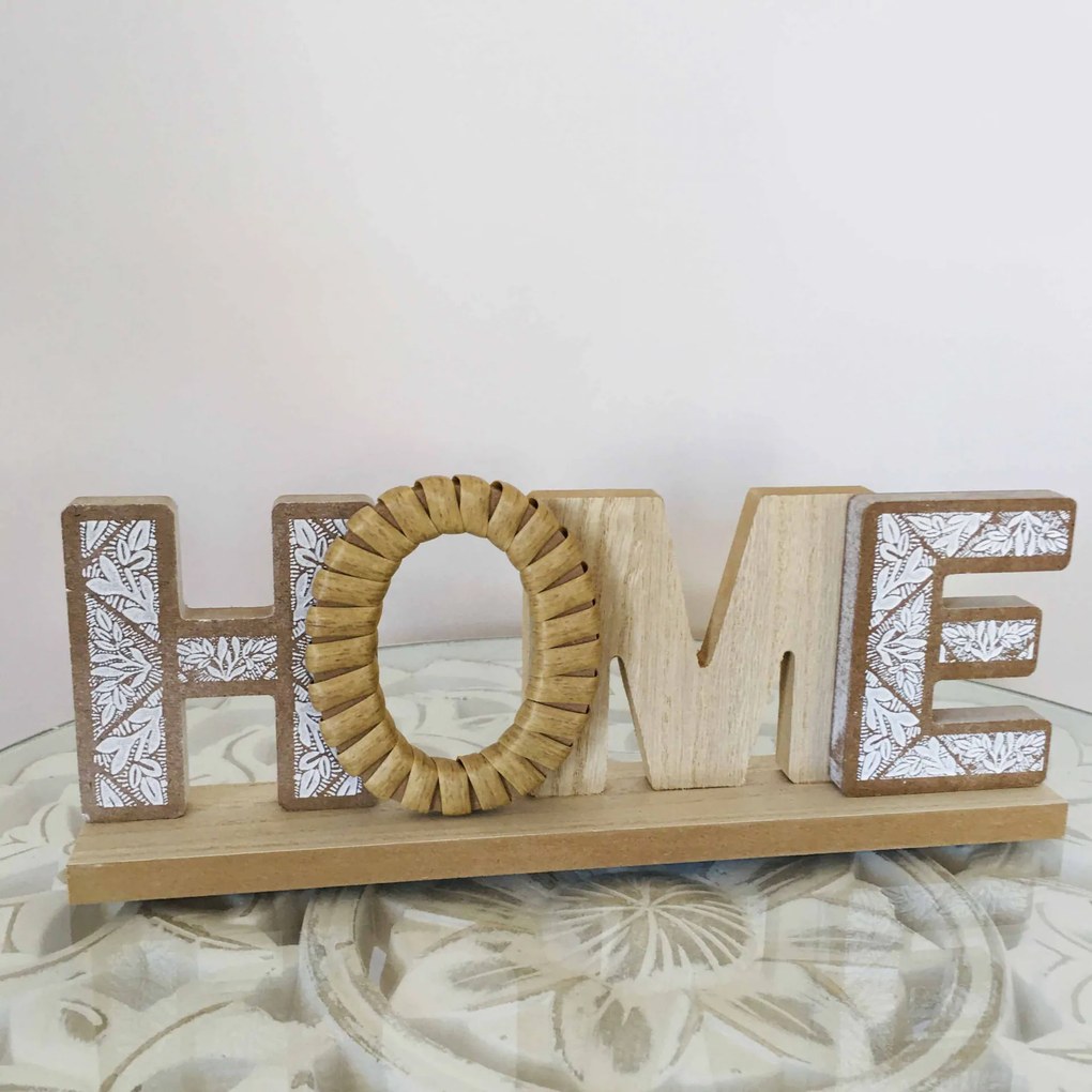 Placa Home | Wood Leefs | 30x5x10.5CM