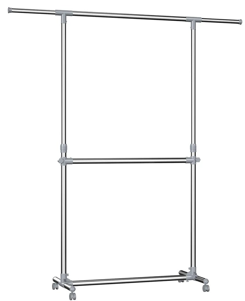 Cabide para roupas SONGMICS, cinza, (101-163) x 49 x (113-198) cm