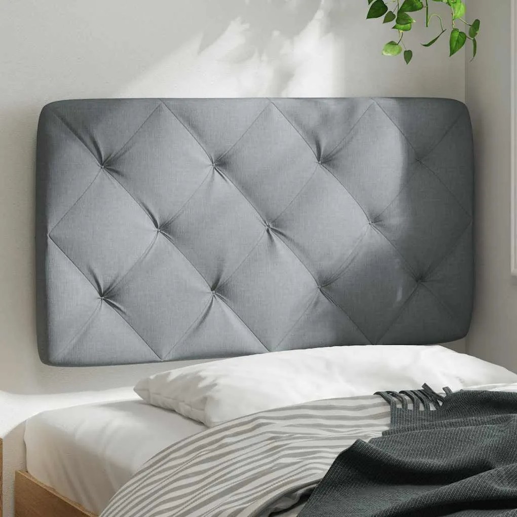 Almofadão de cabeceira 80 cm tecido cinzento-claro