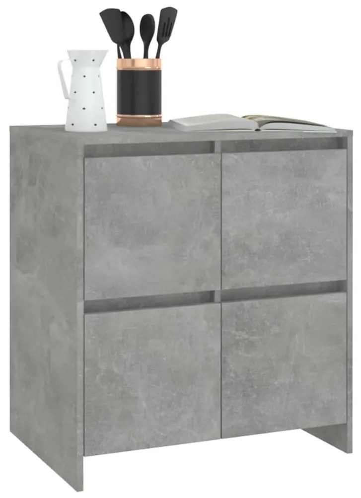 Aparadores 2 pcs 70x41x75 cm aglomerado cinzento cimento
