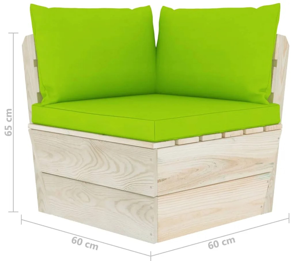 6 pcs conjunto lounge de paletes + almofadões madeira de abeto