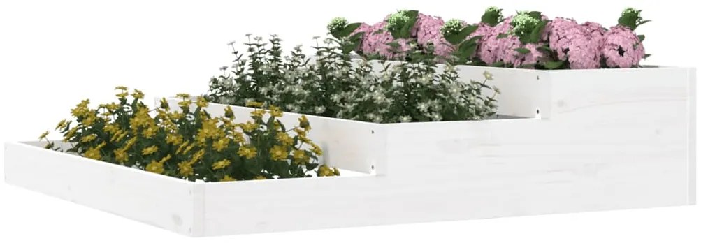 Vaso/floreira 107x107x27 cm pinho maciço branco