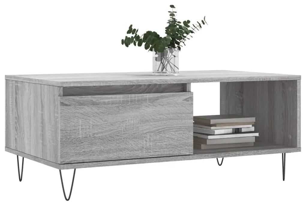 Mesa de centro 90x50x36,5 cm derivados madeira cinzento sonoma