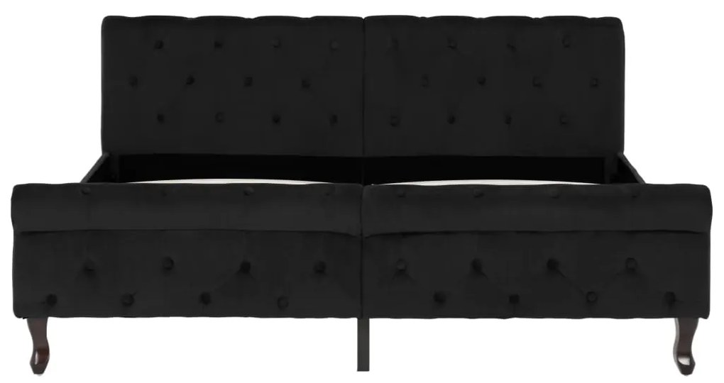 Estrutura de cama 160x200 cm veludo preto