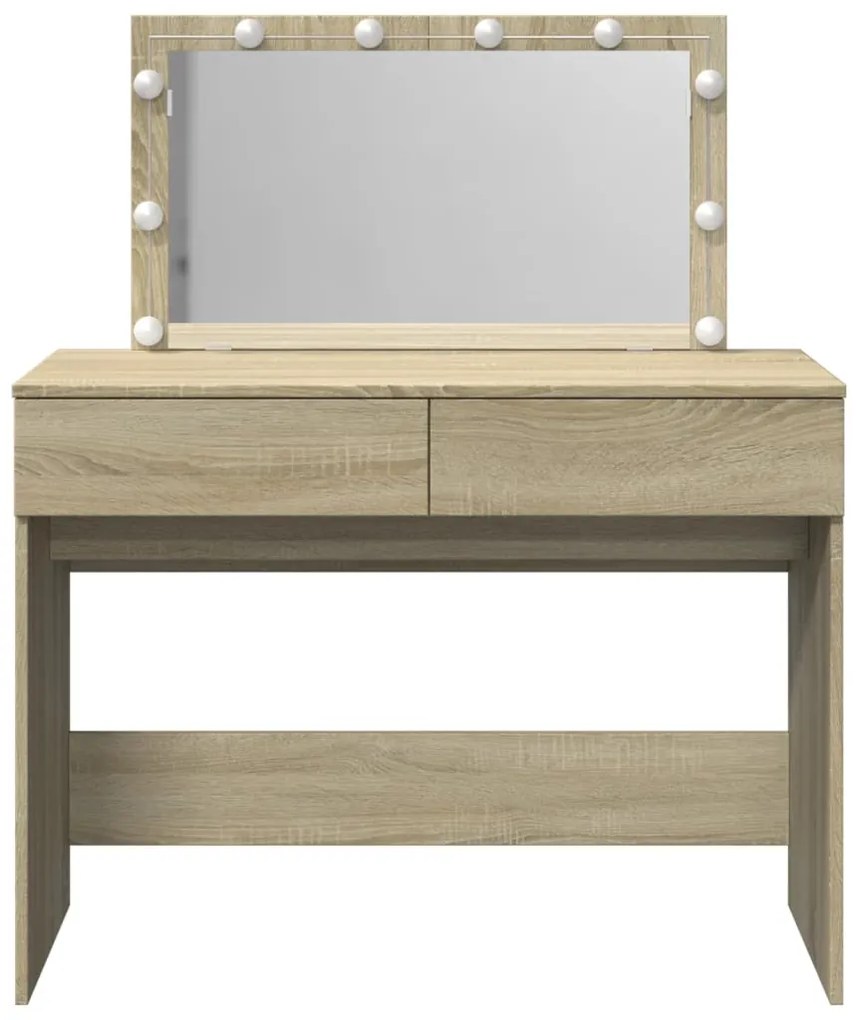 Toucador com LEDs 100x40x120 cm carvalho sonoma