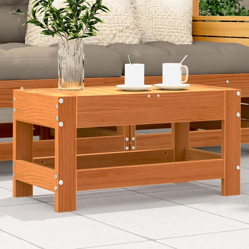 vidaXL Apoio de pés p/ jardim 62x30x32 cm pinho maciço castanho-mel