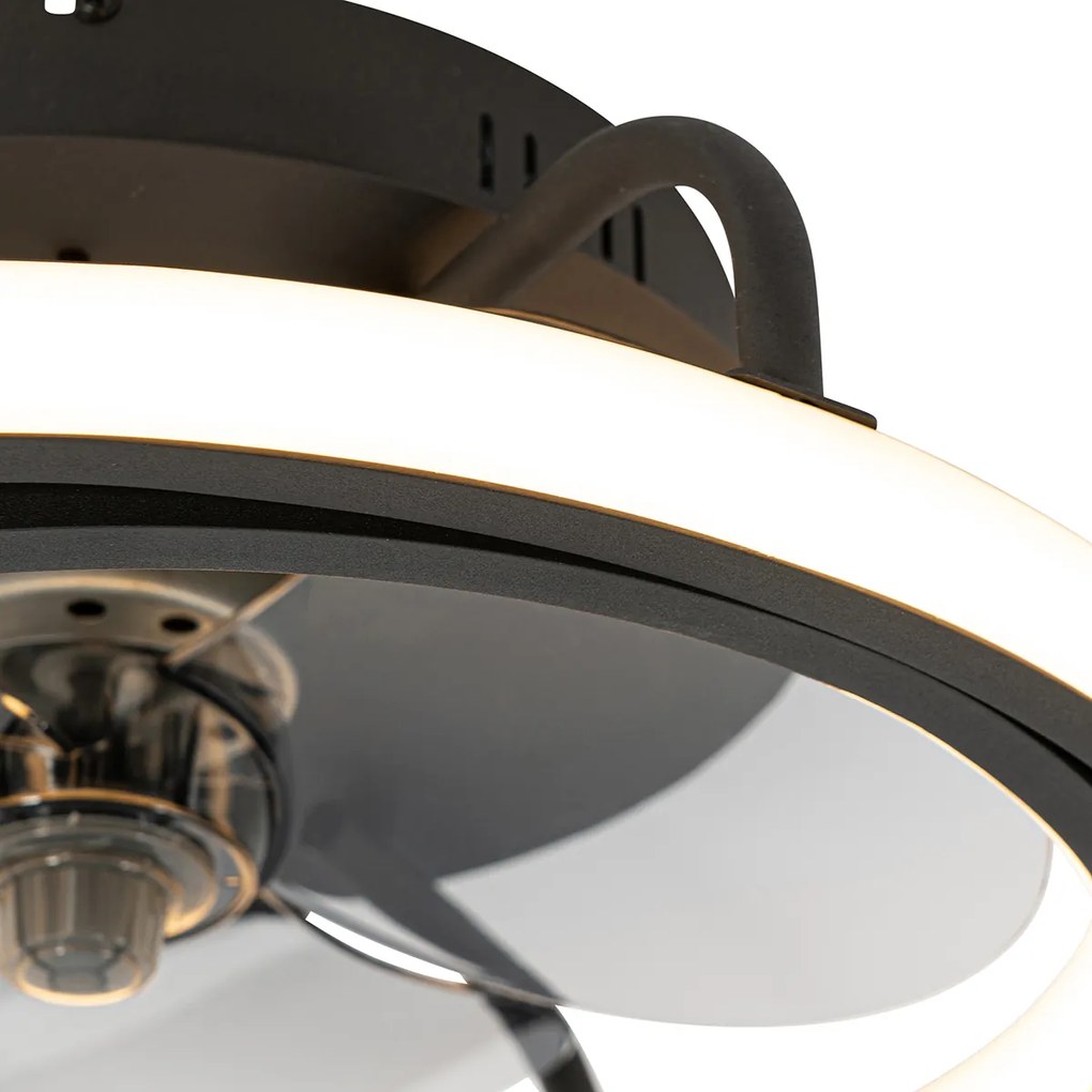 Ventilador de teto preto com LED e comando remoto - Kees Design