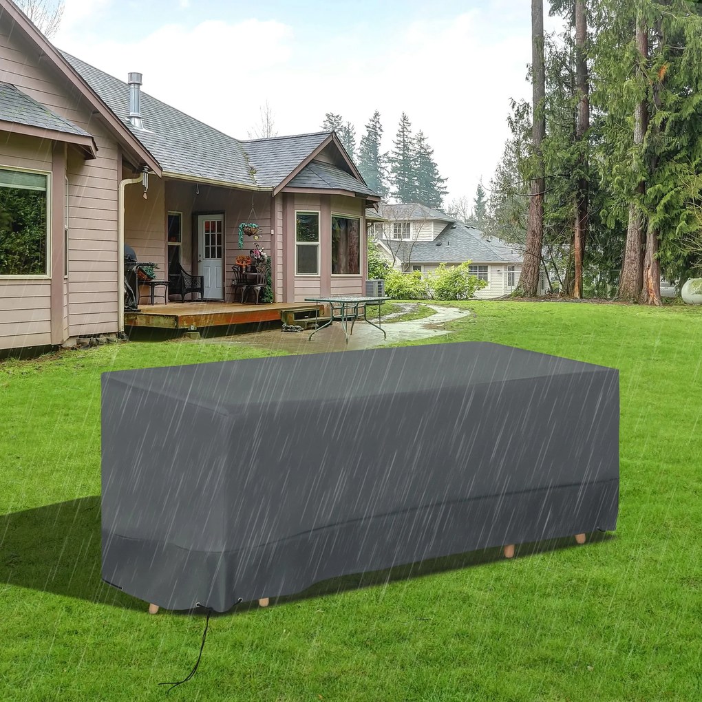 Capa Protetora para Móveis de Jardim Tecido Oxford 600D Impermeável Cobertura de Móveis Mesas Cadeiras Sofá de Exterior com Corda e Fivela 190,5x72x76