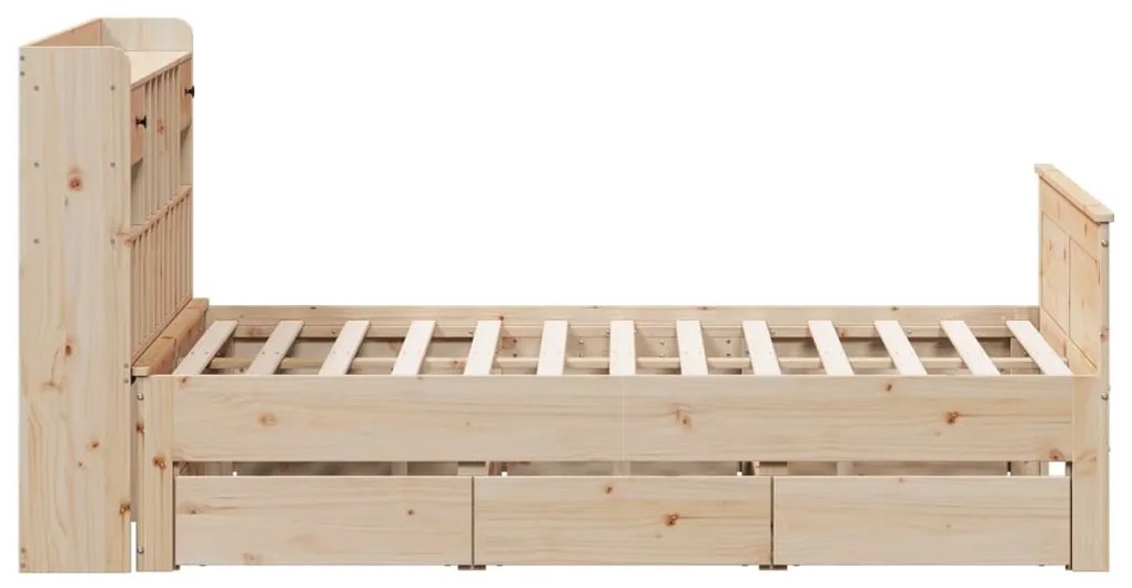 Cama com estante sem colchão 160x200 cm pinho maciço