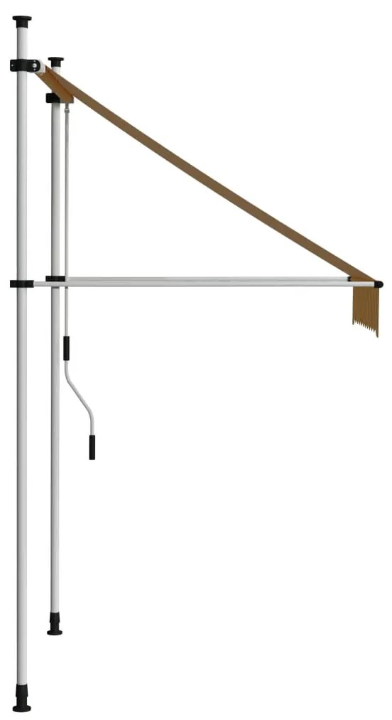 Toldo retrátil manual 100 cm riscas laranja e branco