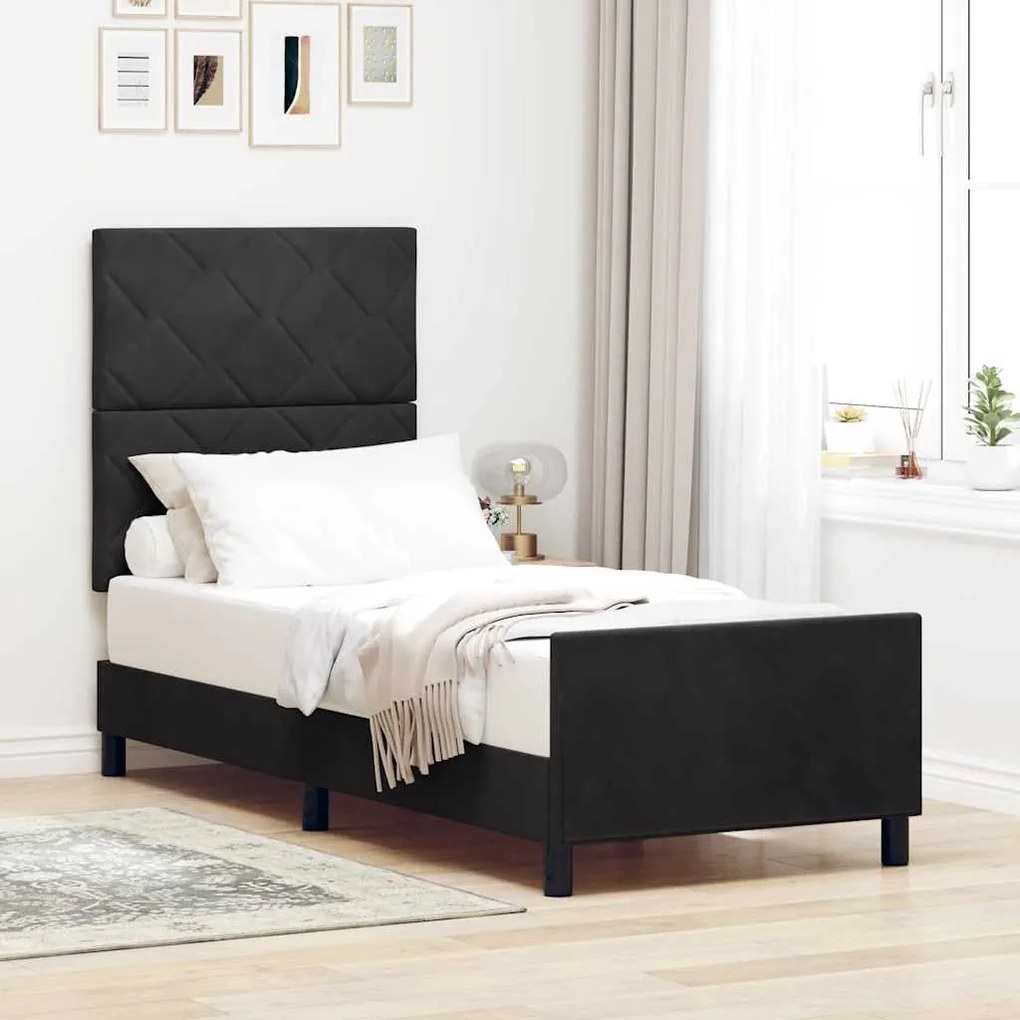 Cama vidaXL Preta 80x200 cm de Veludo