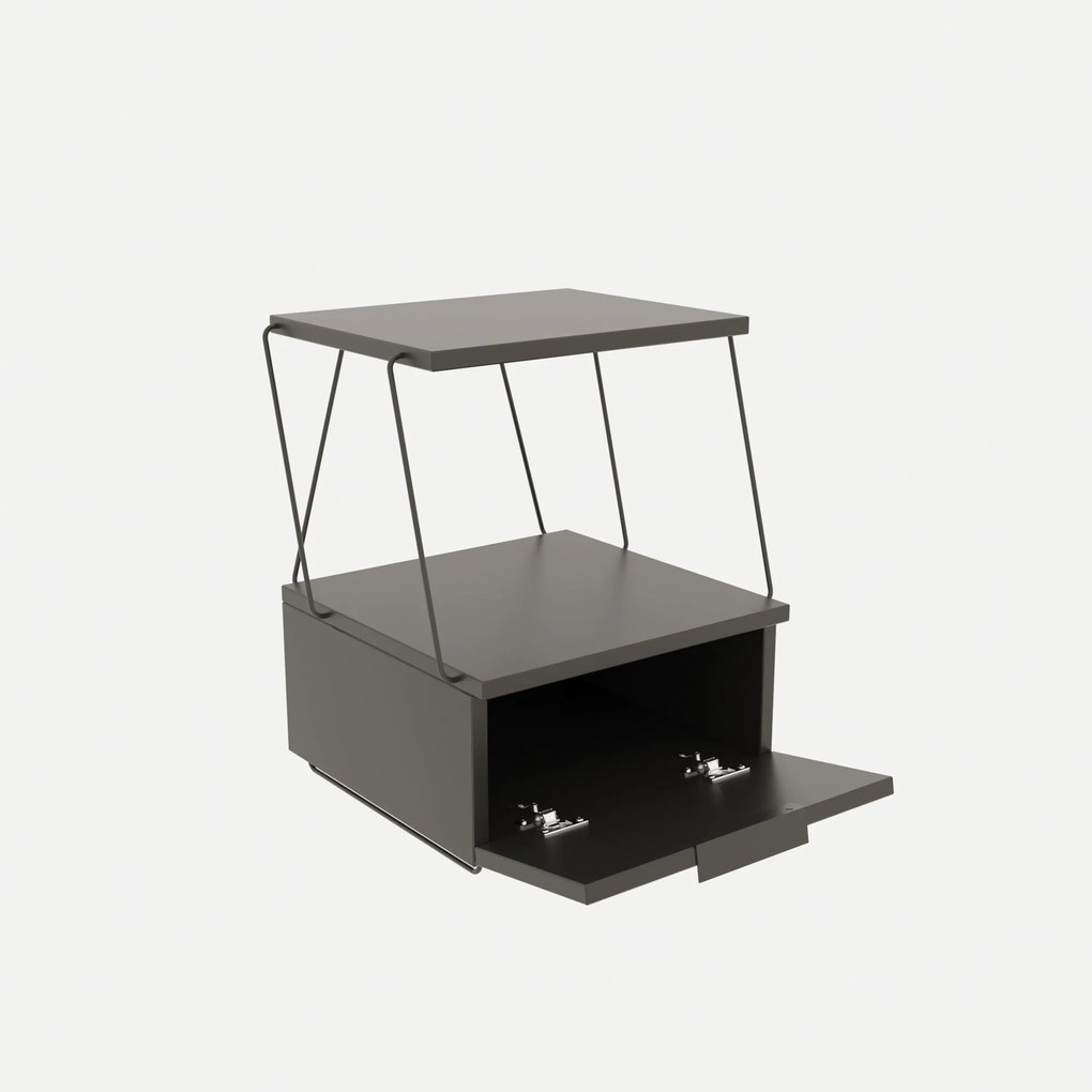Mesa de Cabeceira Tekoba – Antracite – 42x52x41 cm