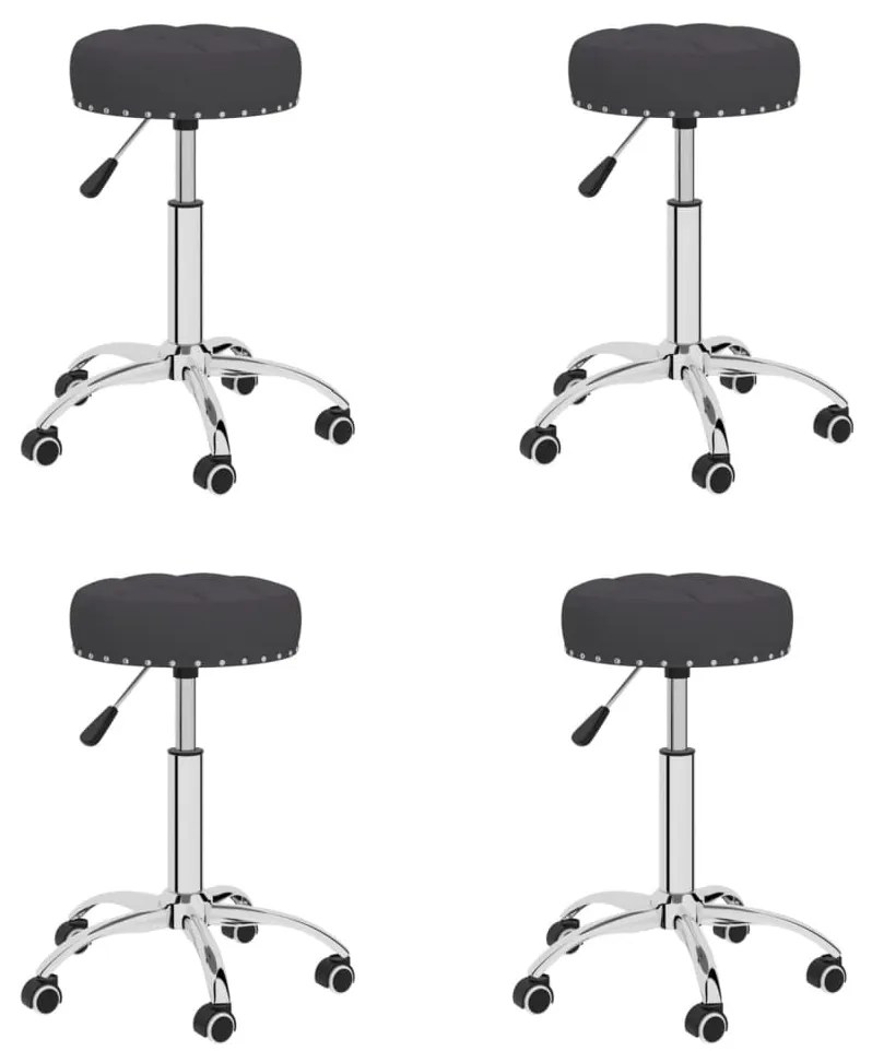vidaXL Cadeiras de jantar giratórias 4 pcs tecido preto