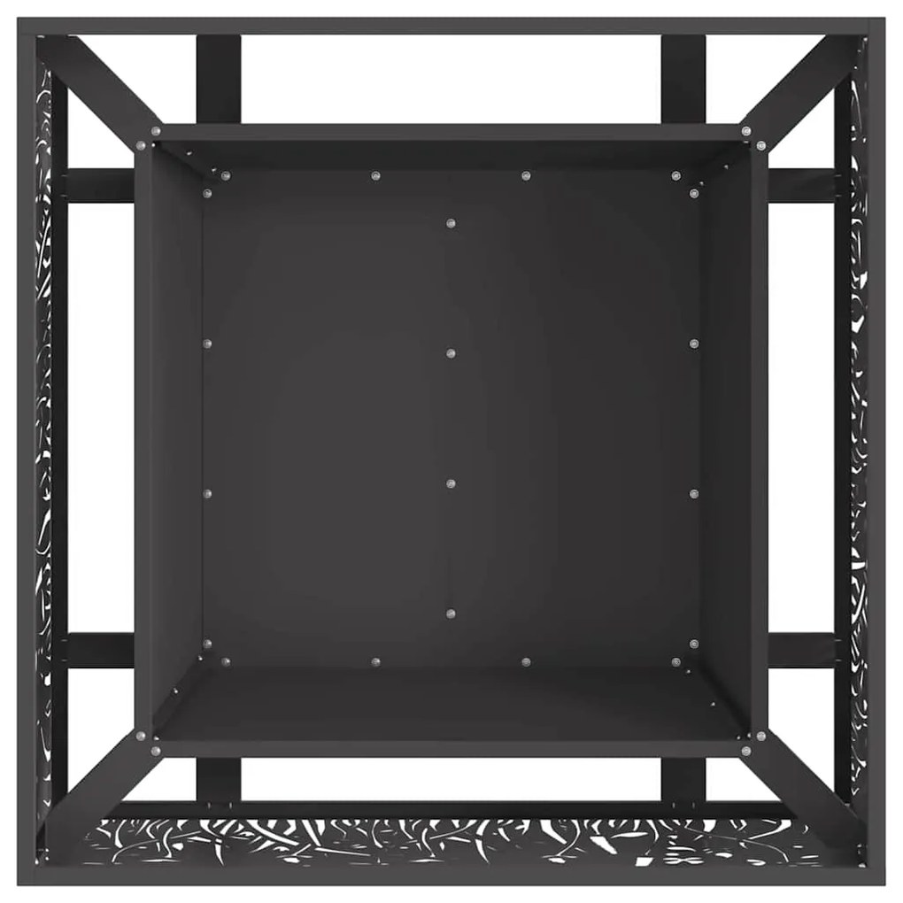 Fogueira Quadrada vidaXL Preta 80x80x30 cm Aço