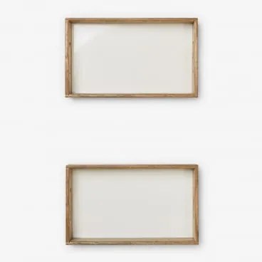 Conjunto De 2 Tabuleiros Decorativos Retangulares Em Madeira De Manga Fruela Madeira De Manga Clara - Sklum