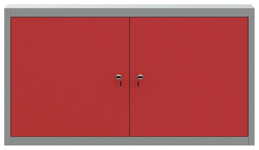 Armário de Ferramentas VidaXL Montado na Parede Vermelho 100x20x55 cm