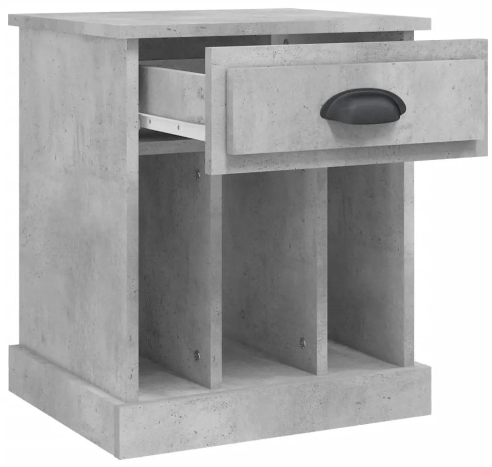 Mesas de cabeceira 2 pcs 43x36x50 cm cinzento cimento