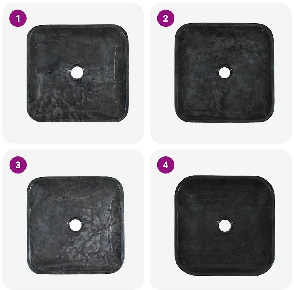 Lavatório 40x40x10 cm mármore preto