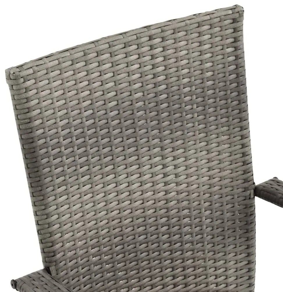 3 pcs conjunto de jantar para jardim cinzento