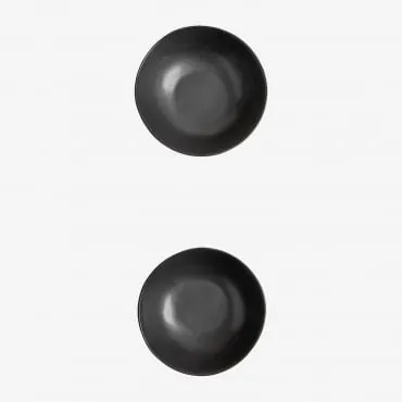 Pack De 2 Tigelas Em Grés Belvere Preto & Ø13 Cm - Sklum