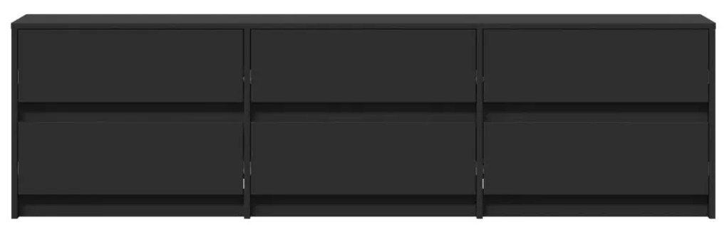 Móvel de TV com luzes LED derivados de madeira preto