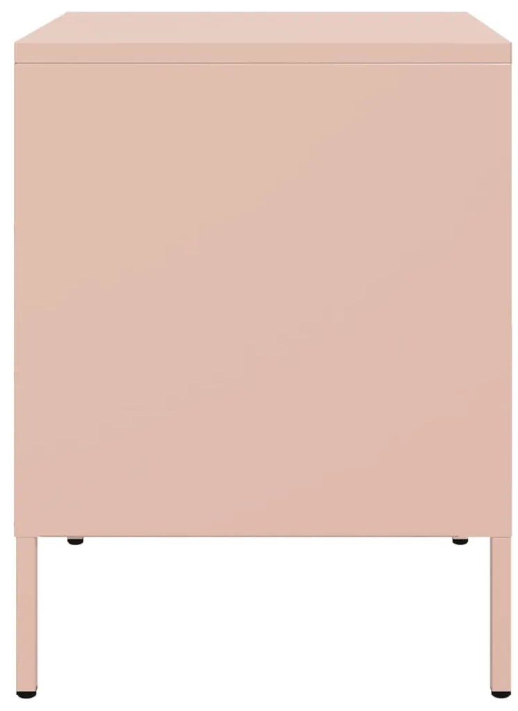 Mesa de cabeceira 36x39x50,5 cm aço rosa