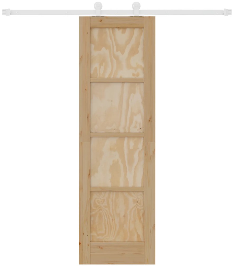 Conjunto de Porta Deslizante vidaXL com Ferragens 61x198,5 cm Madeira