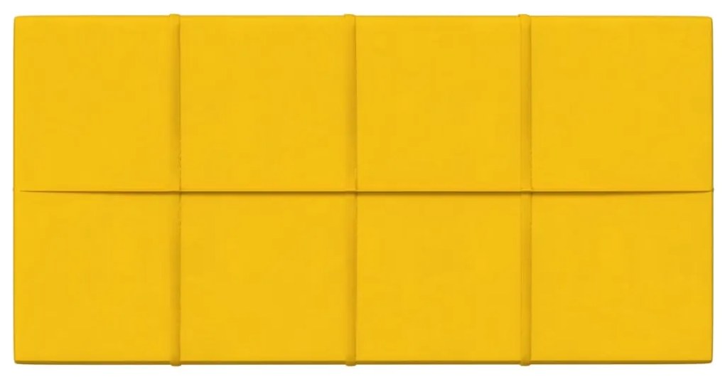 Painel de parede 12 pcs 60x30 cm veludo 2,16 m² amarelo