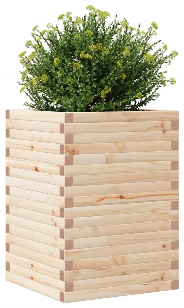 Vaso/floreira de jardim 50x50x68,5 cm madeira de pinho maciça