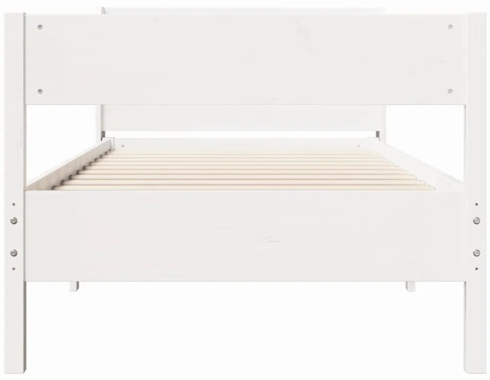 Cama sem colchão 90x200 cm madeira de pinho maciça branco