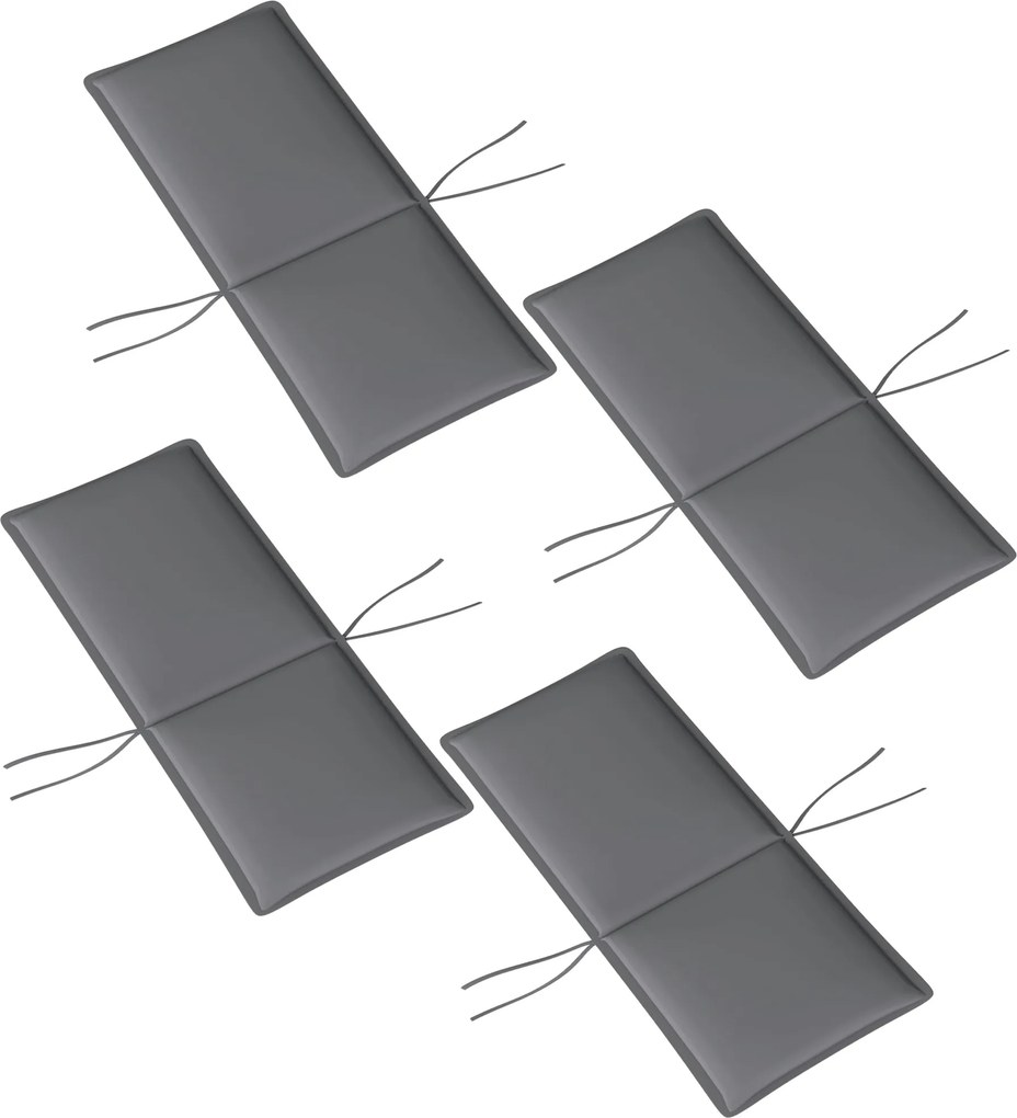Conjunto de 4 almofadas para cadeiras de exterior (NÃO INCLUIDAS) com presilhas e faixa ajustável, resistentes ao desbotamento, UPF50+, 124 x 50 x 5 c