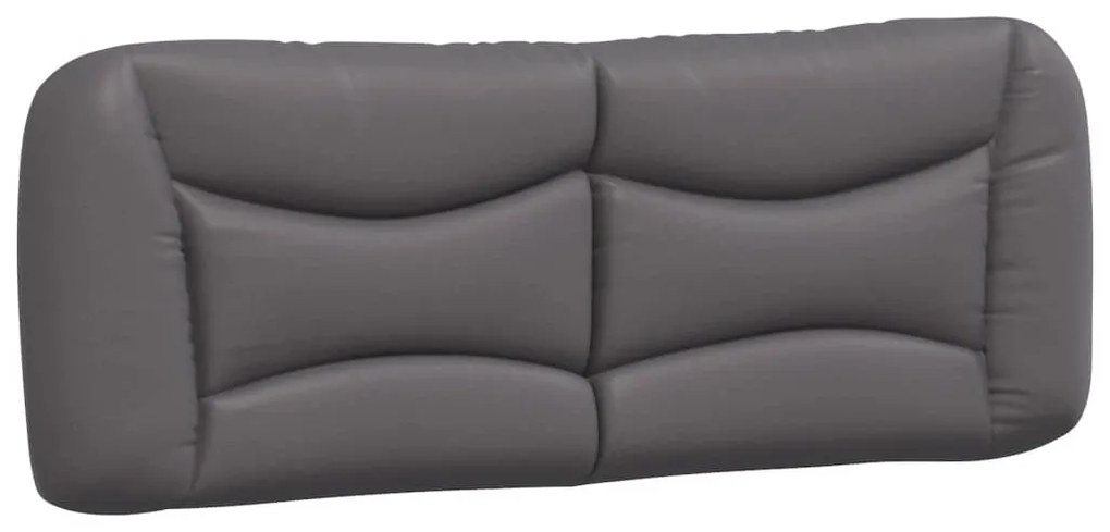 Cama com colchão 140x200 cm couro artificial cinzento