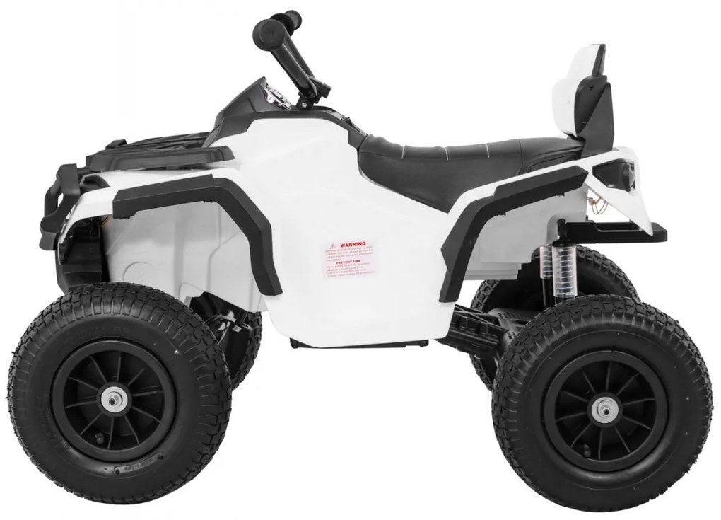 Moto 4 elétrica para crianças 12V ATV AIR, Rodas de AR, assento couro ecológico Branca