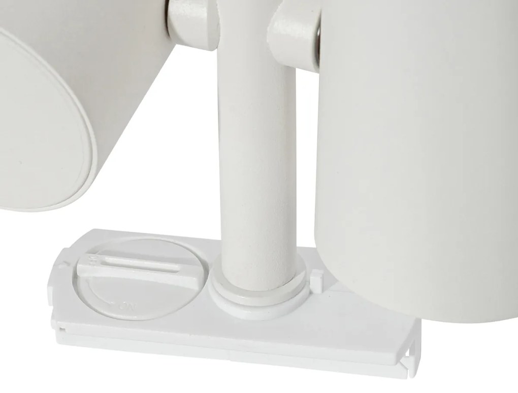 Sistema de calha de iluminação moderno monofásico branco 2 luzes - Iconic Scopio