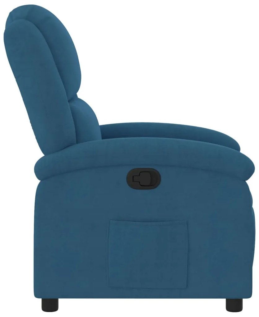 Poltrona reclinável veludo azul