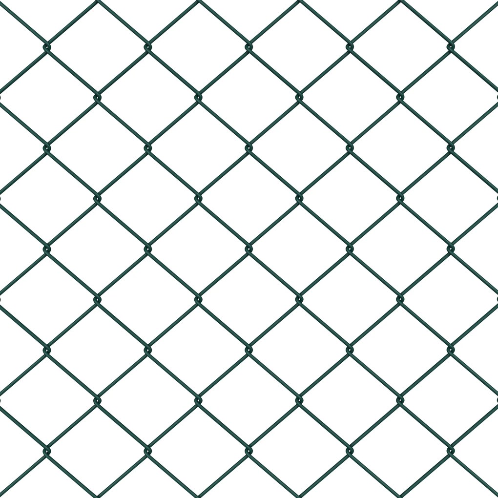 Cerca de Cadeia com 10 Postes em U Verde 0.8x10 m Aço