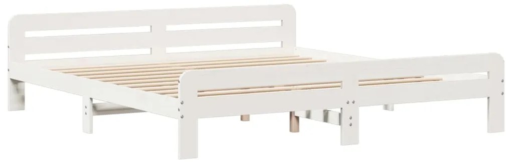 Cama sem colchão 180x200 cm madeira de pinho maciça branco