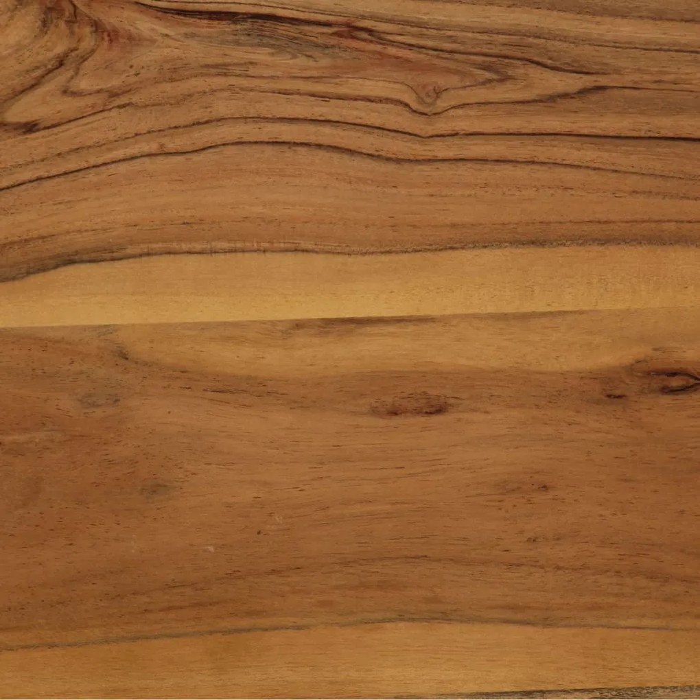 Mesa de jantar madeira de acácia maciça e aço 75x75x76 cm