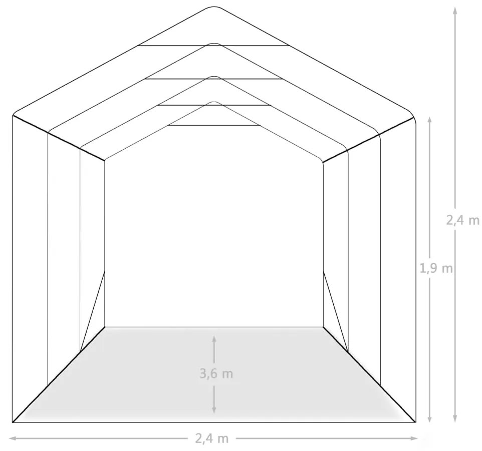 Tenda de Garagem - 2,4x3,6 m - Aço Galvanizado