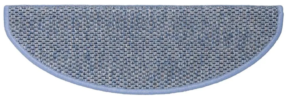 Tapetes escada adesivos aspeto sisal 30 pcs 65x21x4 cm azul
