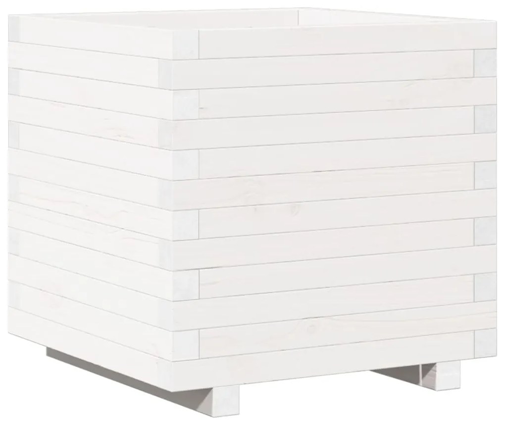 Vaso/floreira de jardim 50x50x49,5 cm pinho maciço branco