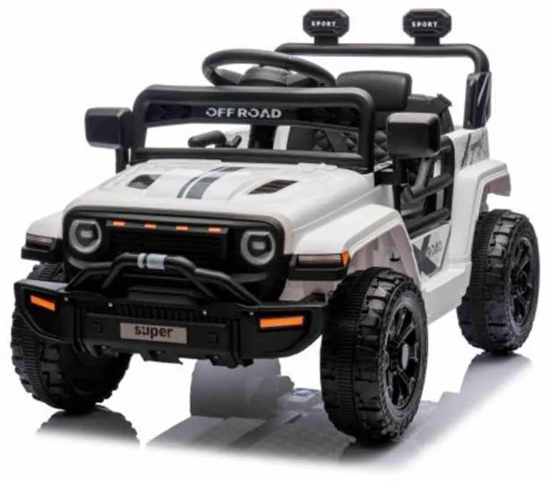 Jipe elétrico para crianças OFFROAD NEW, bateria de lítio, chassis alto, banco largo, suspensão nas rodas traseiras, controlo remoto de 2,4 GHz, leito