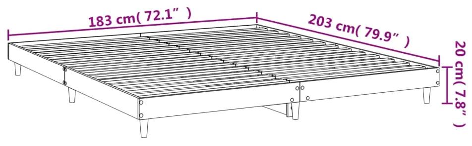 Estrutura de cama 180x200 cm derivados de madeira cinza sonoma