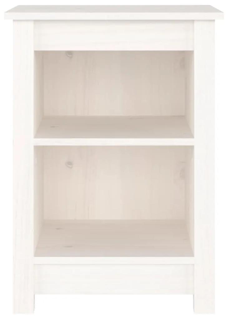 Mesa de cabeceira 40x35x55 cm madeira de pinho maciça branco