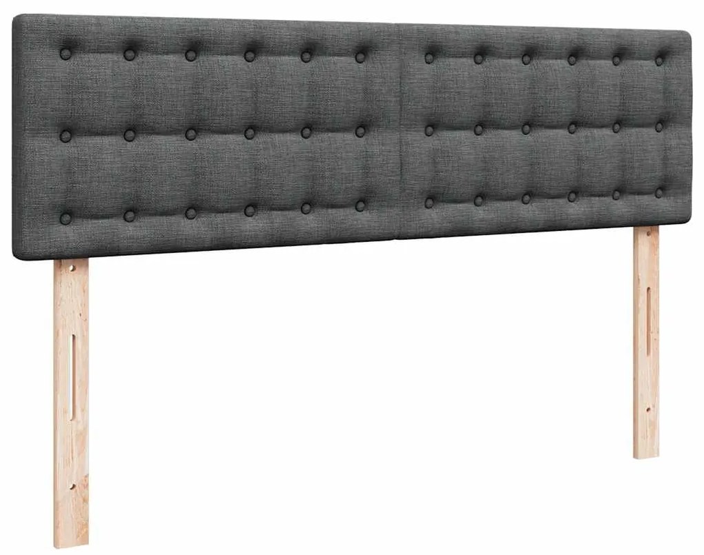 Cama otomana com colchão 140x200 cm tecido cinzento escuro