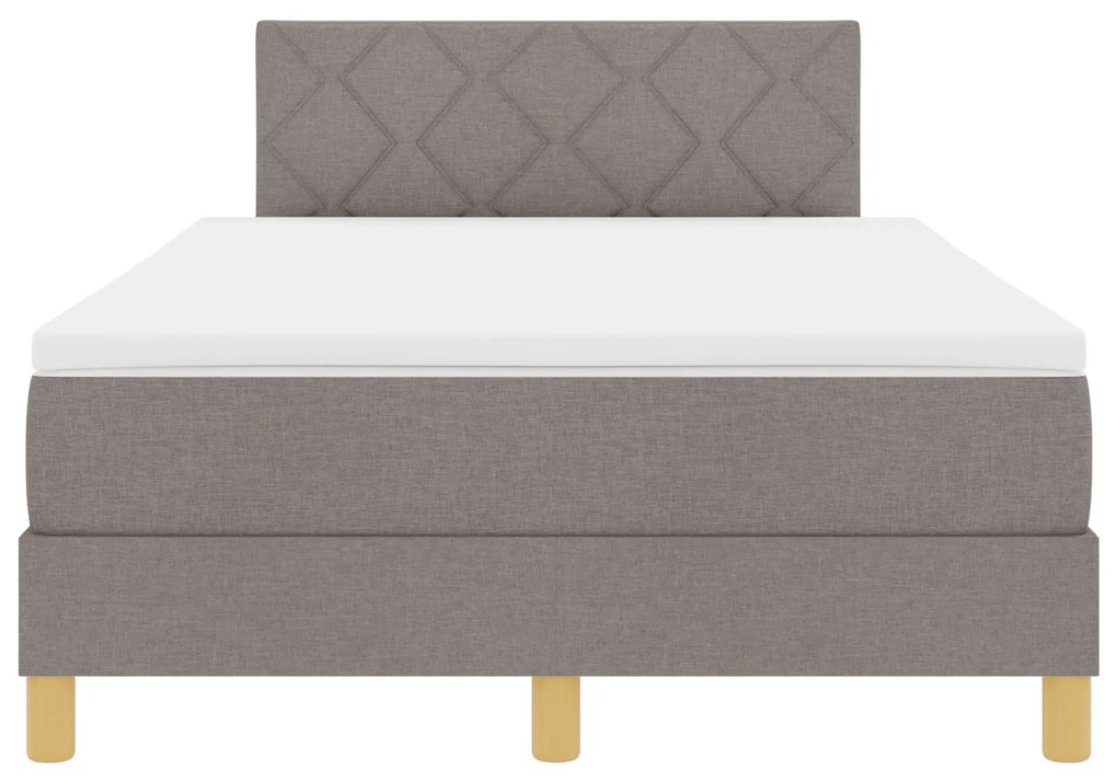 Cama Box Spring com Colchão Taupe 120x200 cm Tecido