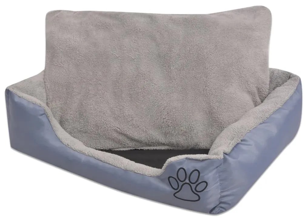 Cama para cães com almofada acolchoada tamanho M cinzento