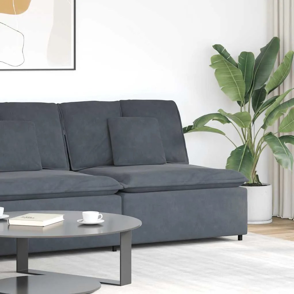 vidaXL Módulo central de sofá modular com almofadões 100 cm