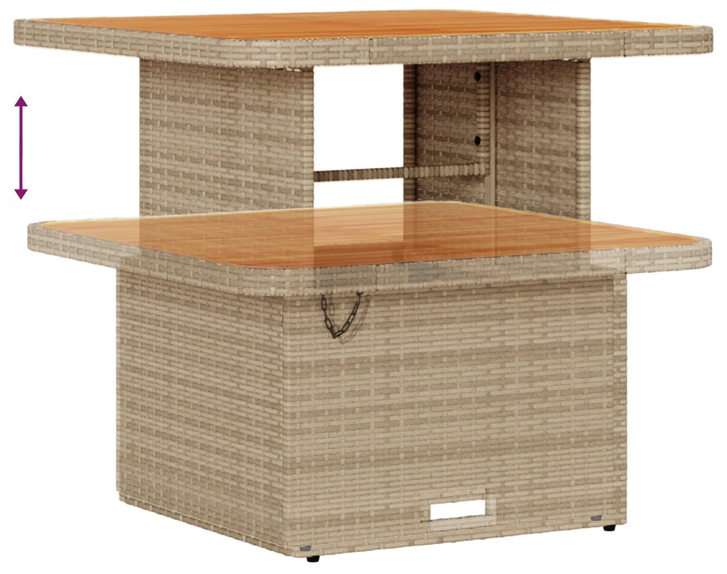 Conjunto de Sofá de Jardim vidaXL 9 Peças com Almofadas Bege Vime Acác