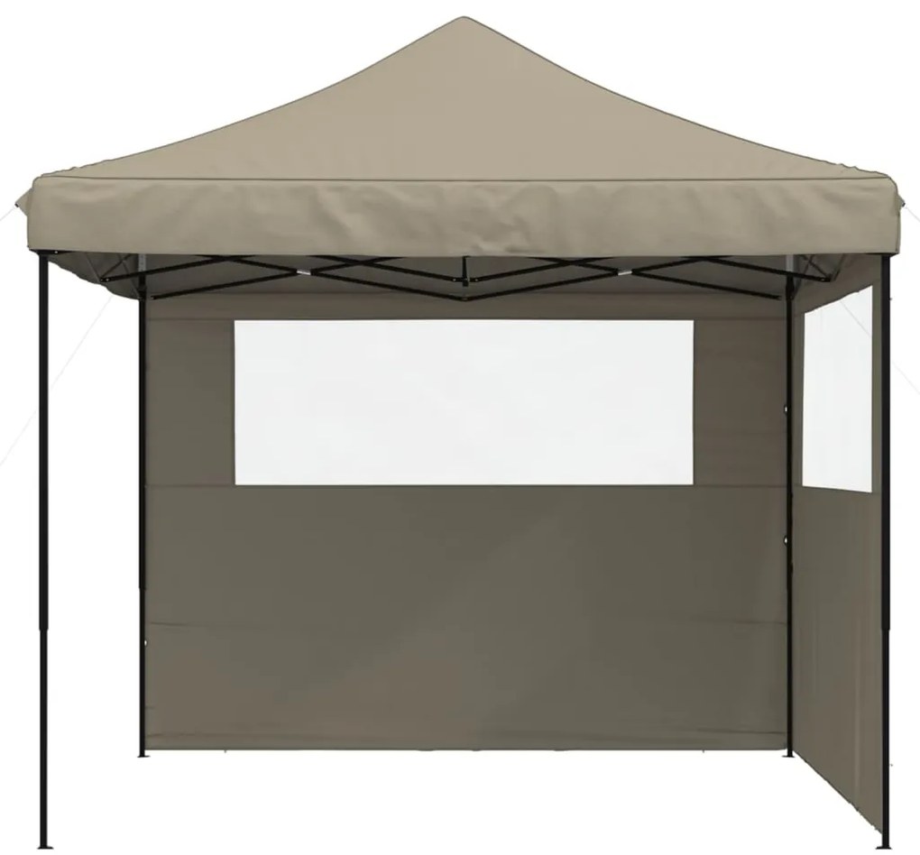 Tenda p/ festas pop-up dobrável c/ 2 paredes cinza-acastanhado